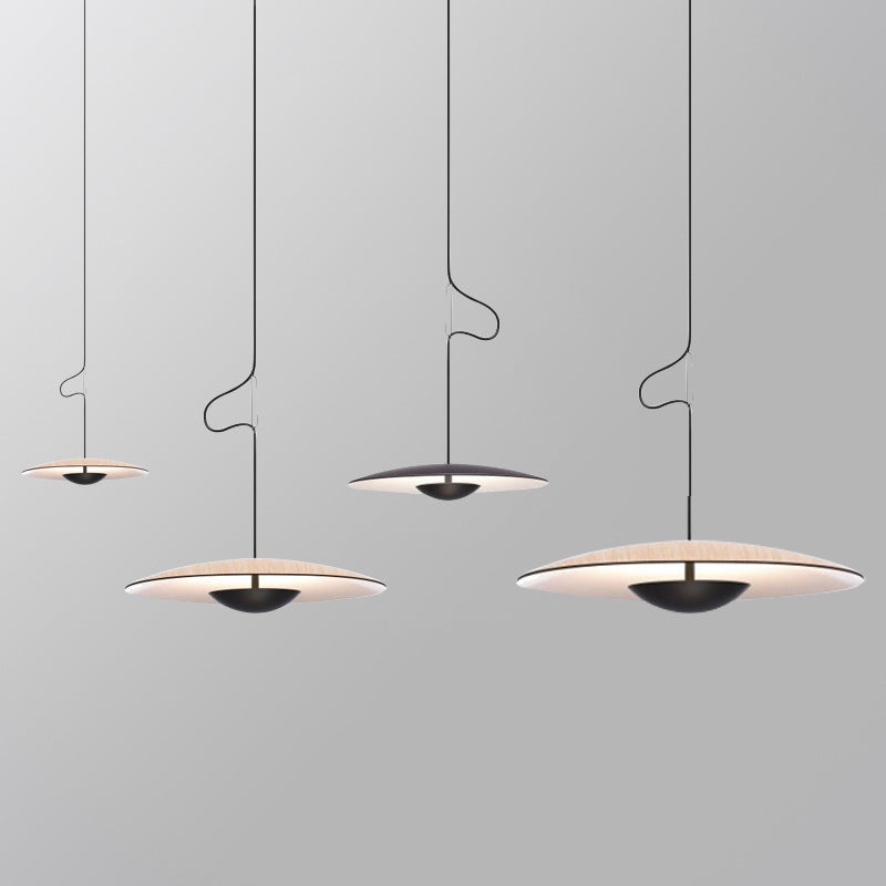 Lámpara Colgante Nórdica OVNI - Diseño Madera/Negro