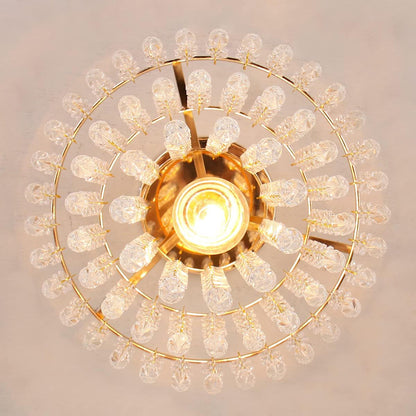 Mini Size Crystal Chandelier Modern Flush Mount Ceiling Light 3 Tiers
