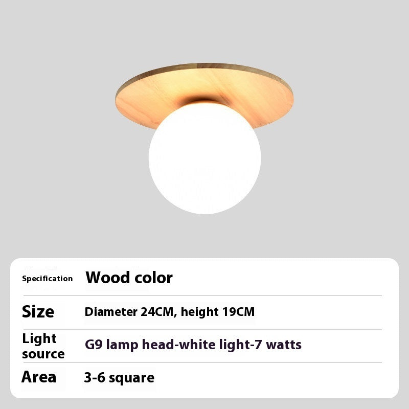 Nordic And Japanese Style Log-style Entrance Light