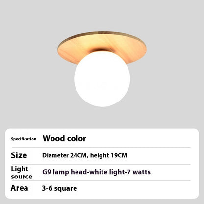 Nordic And Japanese Style Log-style Entrance Light