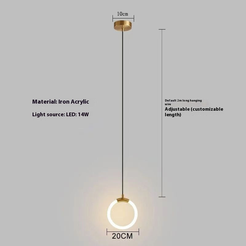 Nordic Minimalism U-shaped Bedroom Bedside Chandelier