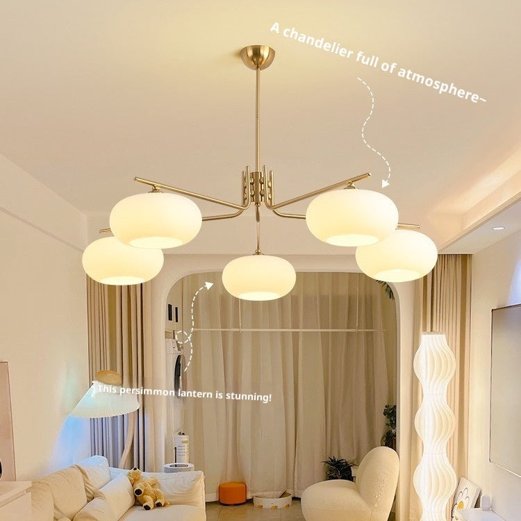 Cream Persimmon 3-Head Modern Ceiling Chandelier