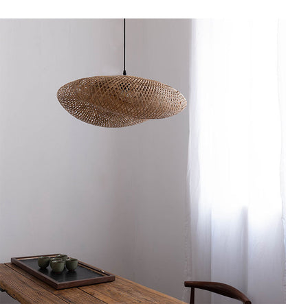 B&B Rattan And Bamboo Chandelier Zen Retro