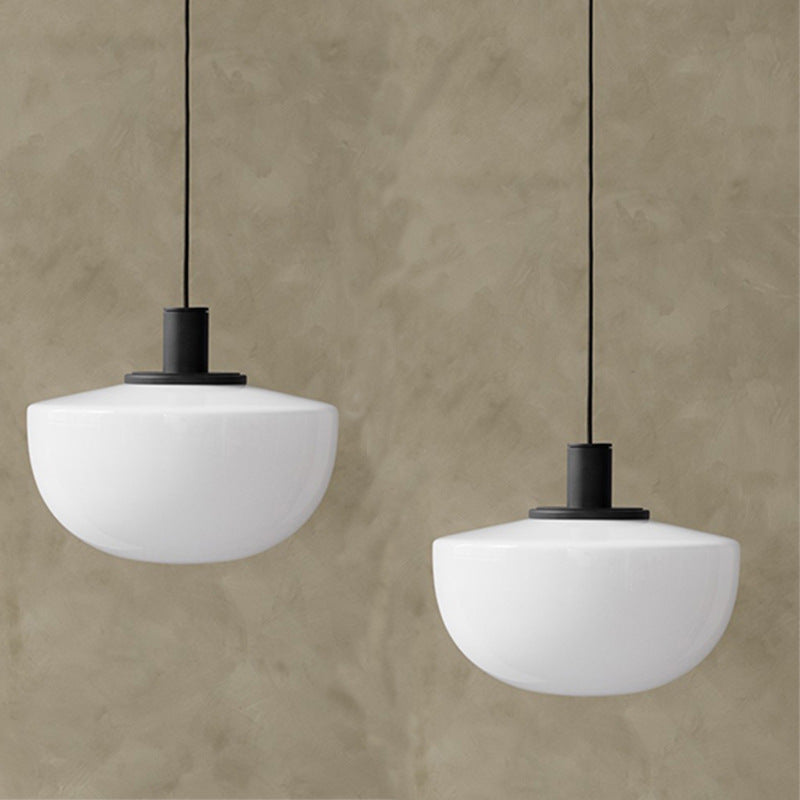 Designer Simple Milky White Glass Single-head Droplight