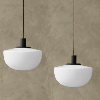 Designer Simple Milky White Glass Single-head Droplight