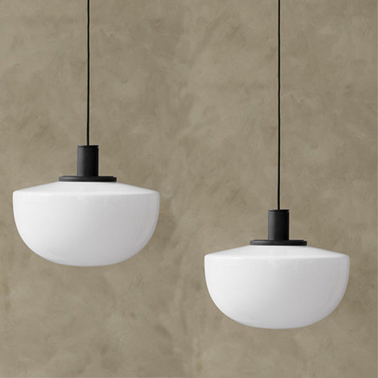 Designer Simple Milky White Glass Single-head Droplight