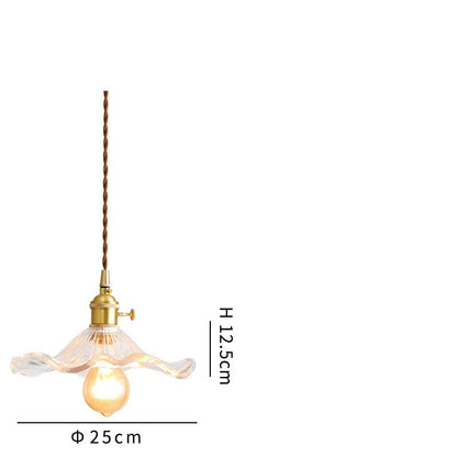 Brass Nordic Japanese Style Simple Niche Glass Chandelier