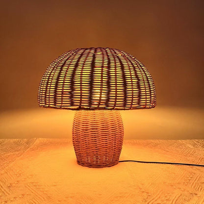 Bohemian Style Bedside Decorative Woven Creative Desktop Decoration Mushroom Table Lamp