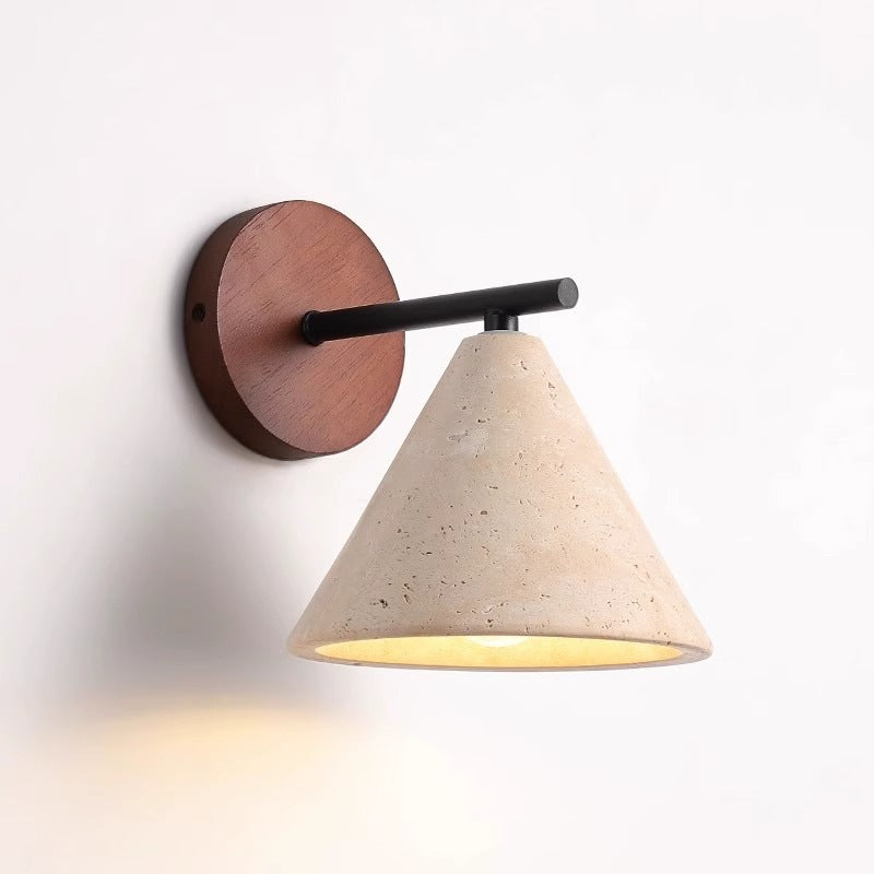 Yellow Stone Retro Wall Lamp - 15cm Bedroom Light