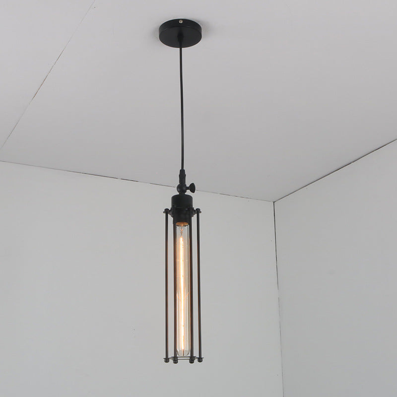 Glass Flute Iron Pendant Droplight