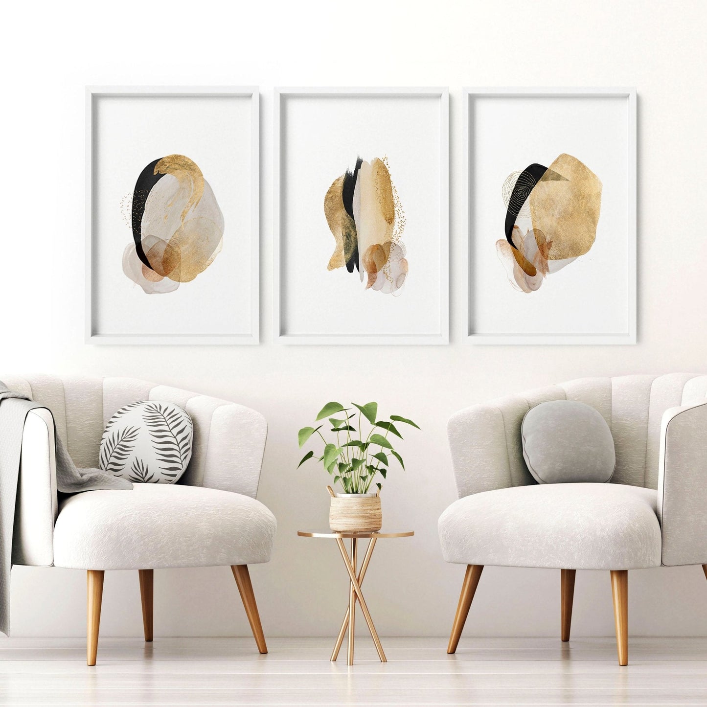 Abstract prints | set of 3 wall art for living room