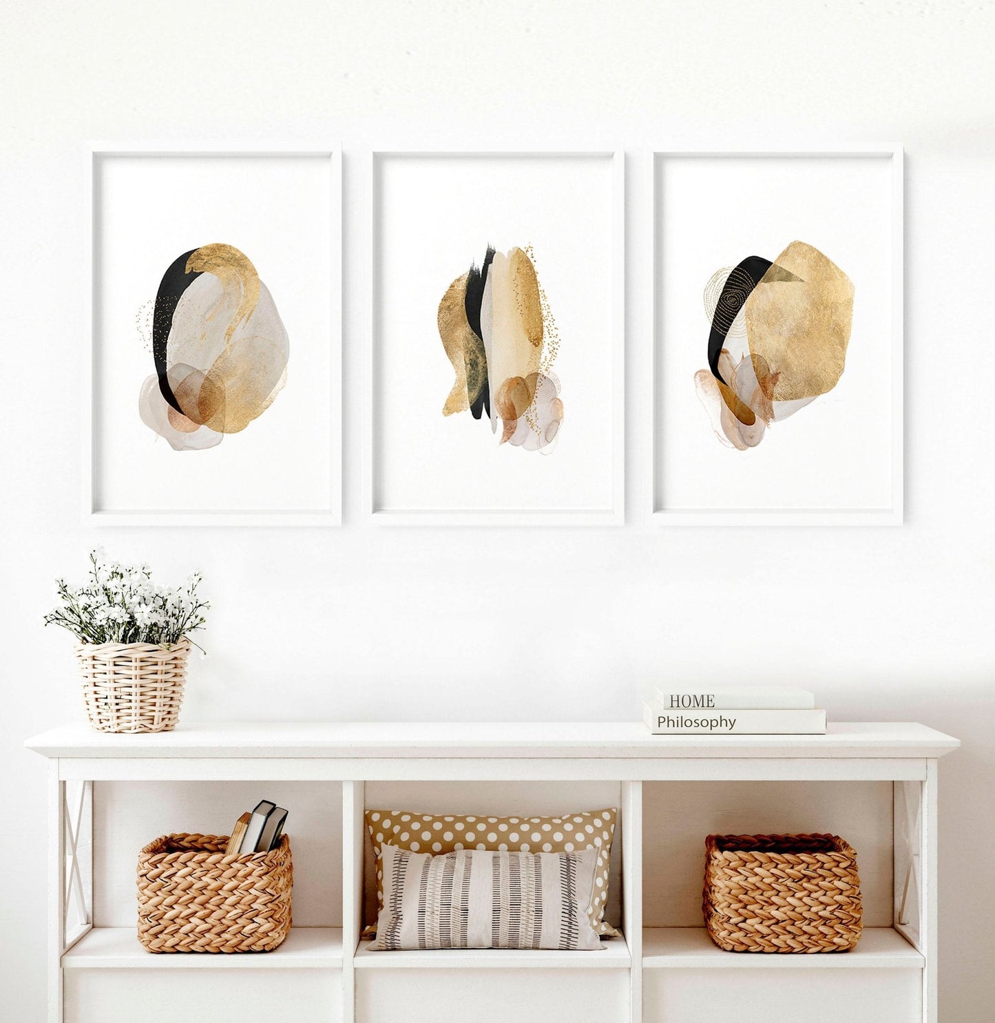 Abstract prints | set of 3 wall art for living room