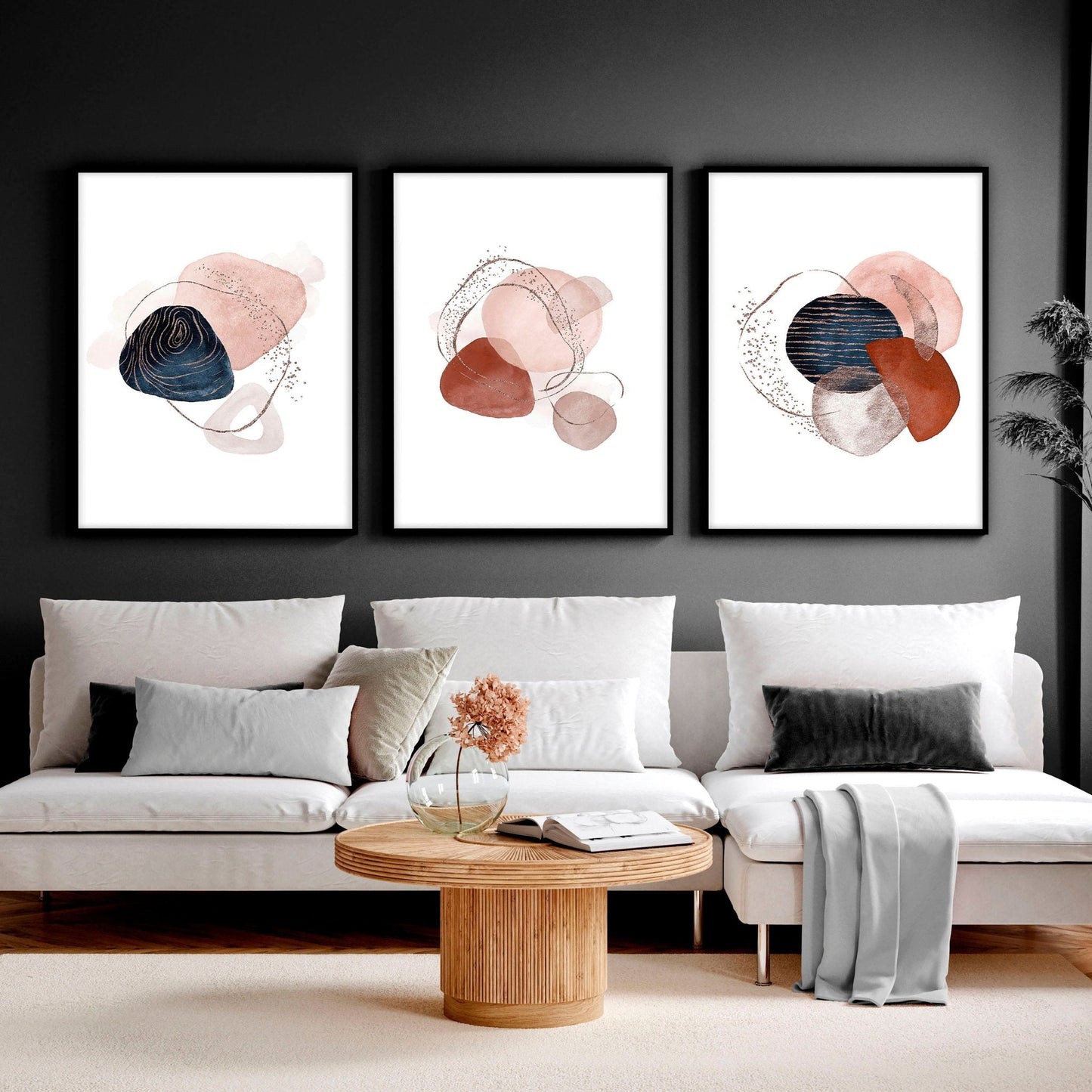Mid century art prints | set of 3 wall art