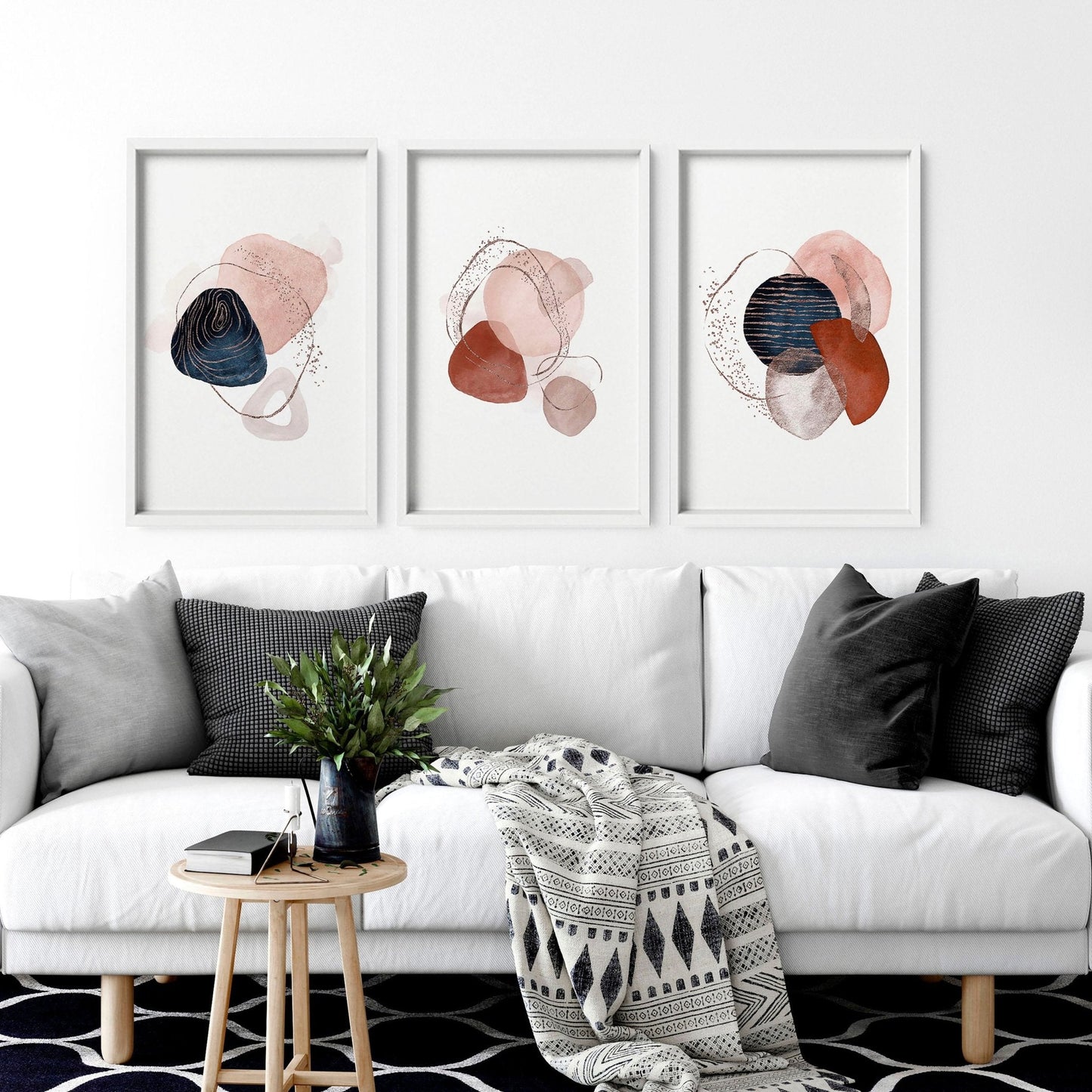 Mid century art prints | set of 3 wall art