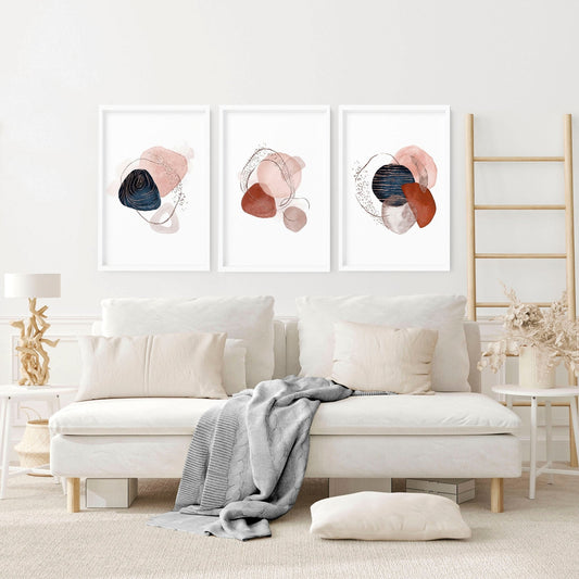 Mid century art prints | set of 3 wall art