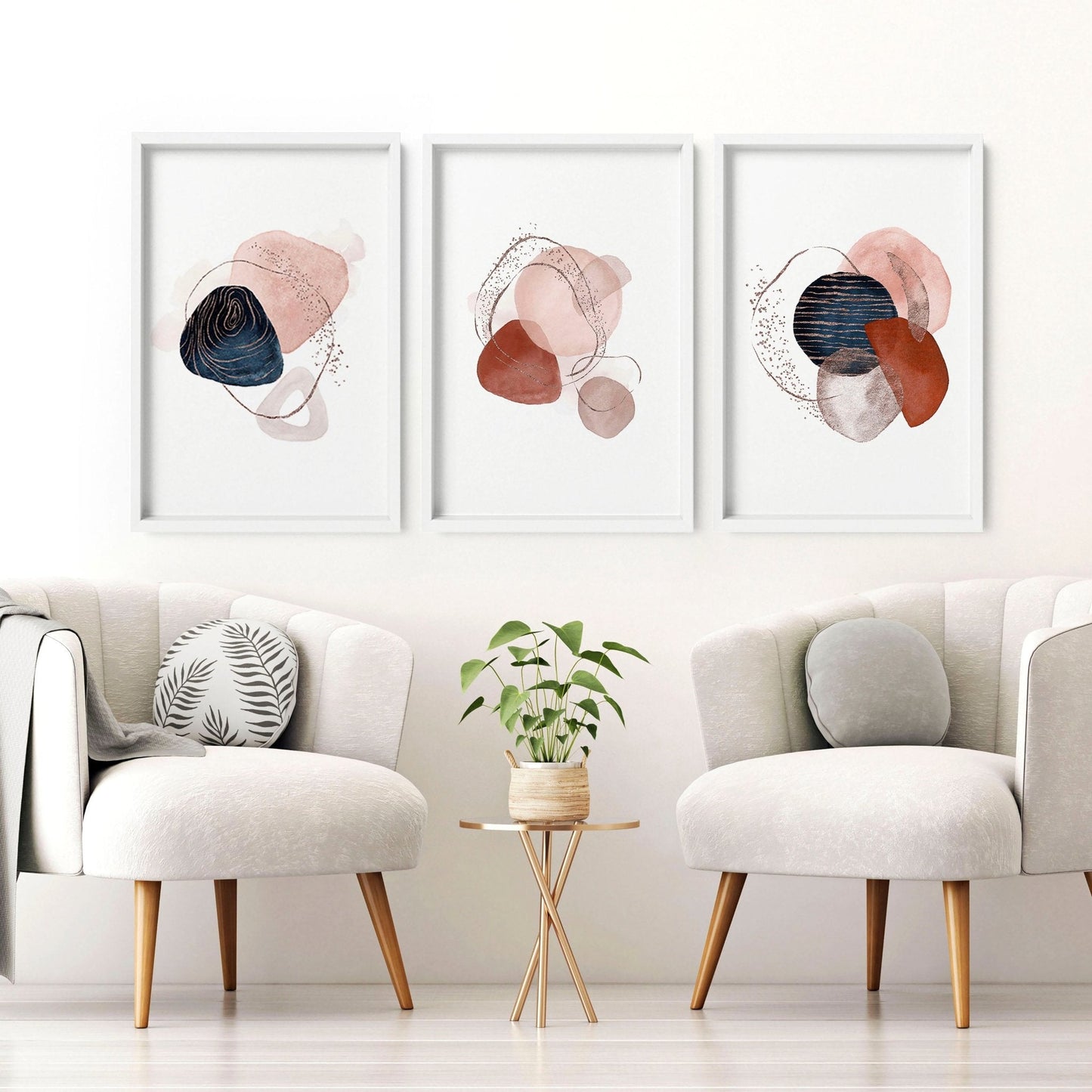 Mid century art prints | set of 3 wall art