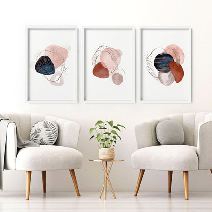 Mid century art prints | set of 3 wall art