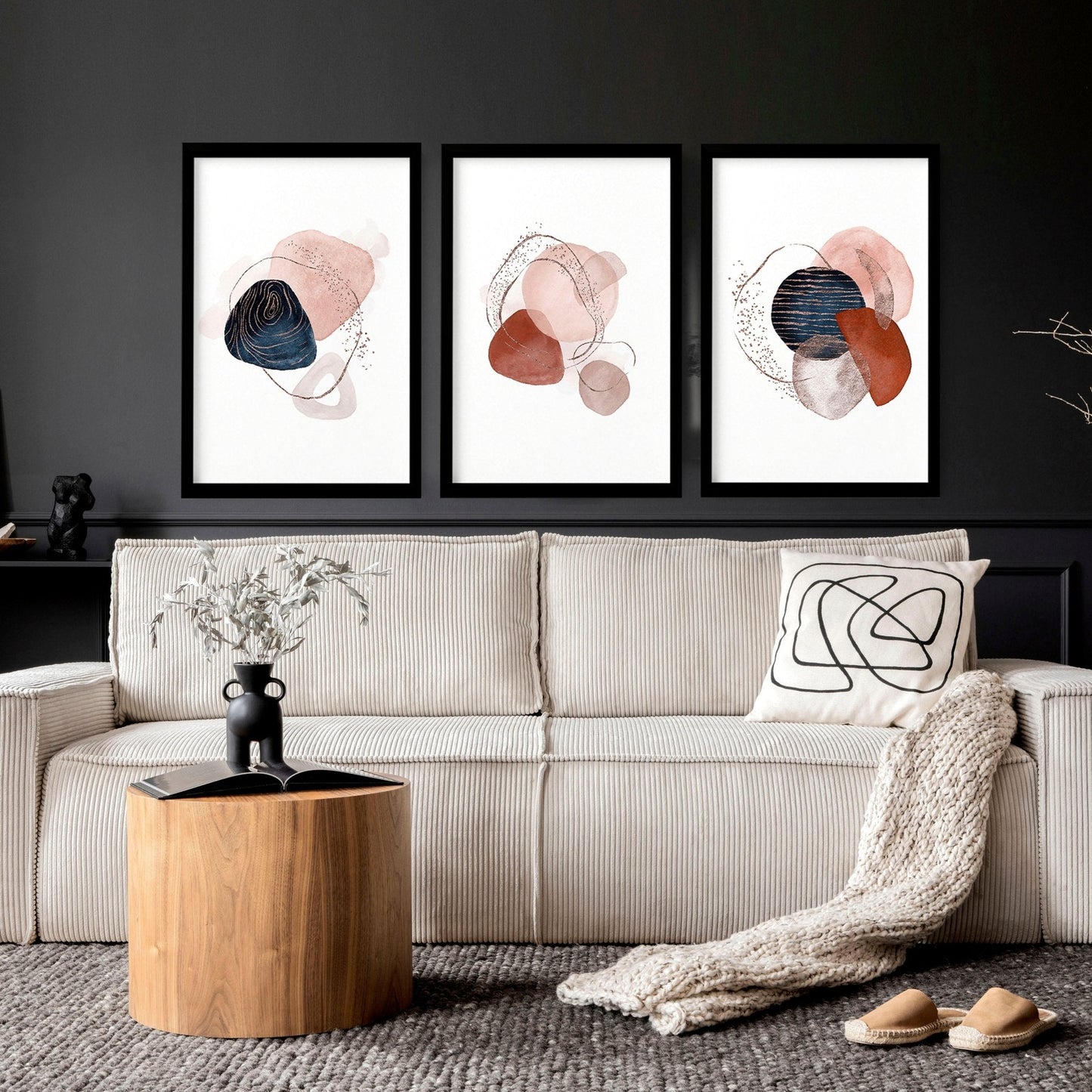 Mid century art prints | set of 3 wall art