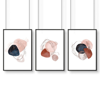 Mid century art prints | set of 3 wall art