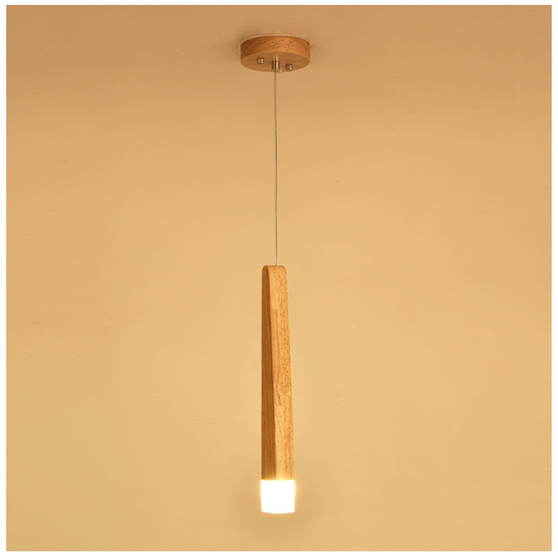 Nordic Wood Strip Pendant Light Postmodern