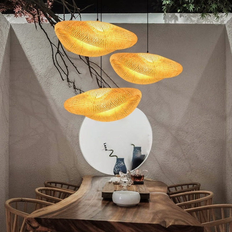 Bamboo Manual Zen Study Chandelier