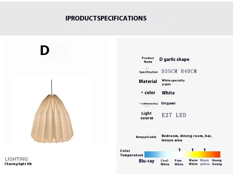 Minimalist Creative Foldable Origami Lantern Chandelier