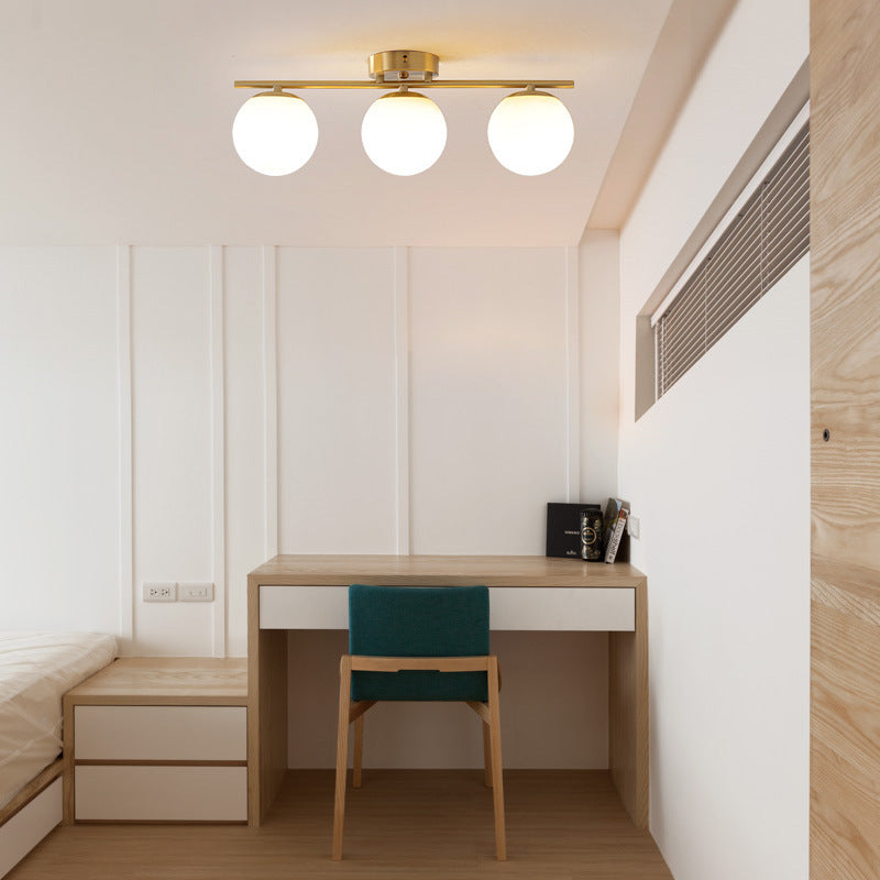Modern Cream Style Living Room Ceiling Lamp Glass Ball Aisle Light