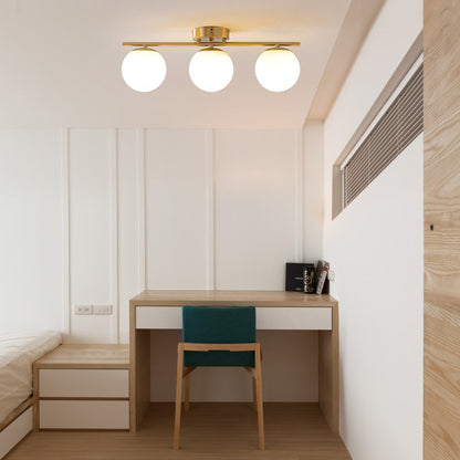 Modern Cream Style Living Room Ceiling Lamp Glass Ball Aisle Light