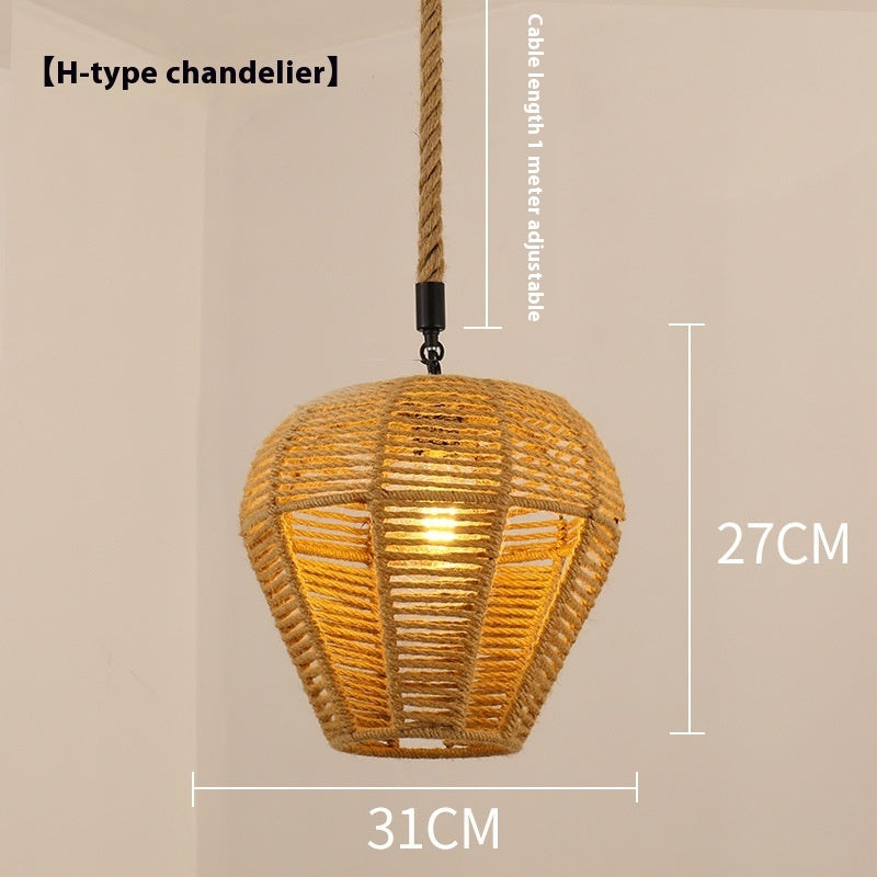 Hemp Rope Retro Restaurant Ideas Industrial Style Chandelier
