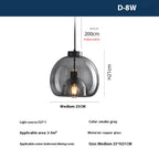 Minimalist Copper Glass Pendant Light Bedroom
