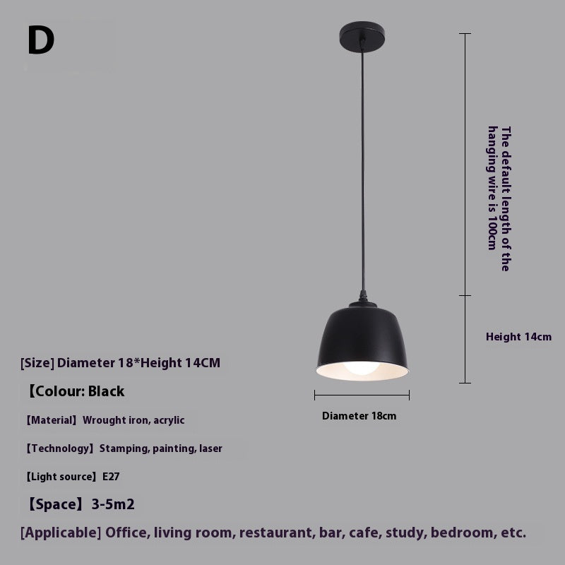 Modern Black Metal Pendant Lamp