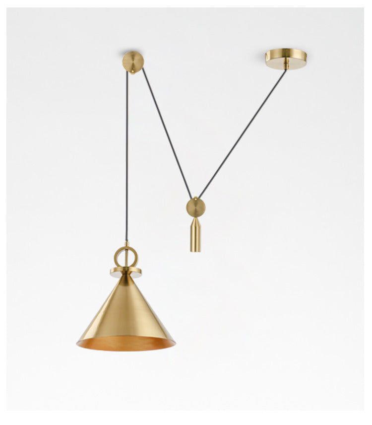 Modern Brass Pendant Light with Adjustable Height