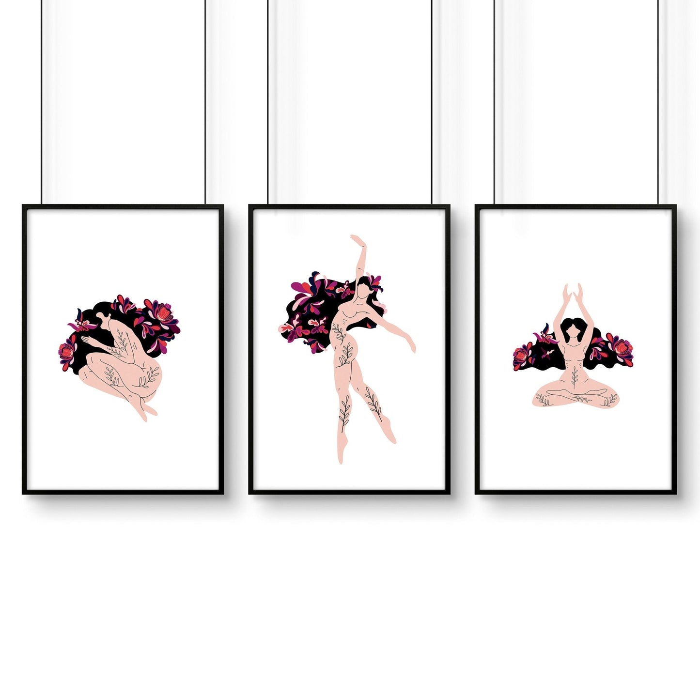 Art prints for bathroom | Set of 3 wall art prints