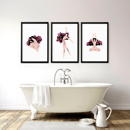 Art prints for bathroom | Set of 3 wall art prints
