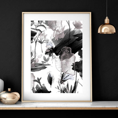 Black and white wall pictures | set of 3 wall art prints