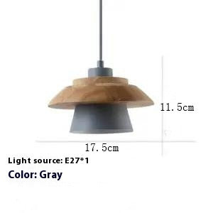 Alloy Japanese Wooden Modern Minimalist Restaurant Small Pendant Lamp