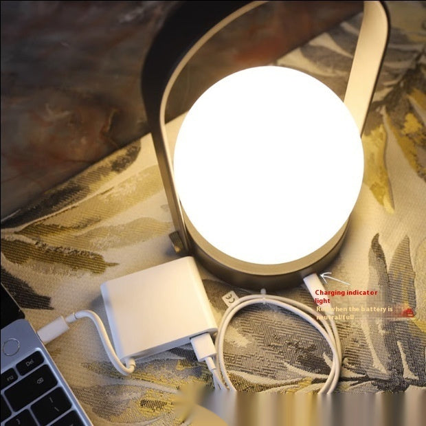 Mid-ancient Danish Portable Table Lamp Bedside Minimalist Portable Charging Touch Atmosphere Camping Night Light