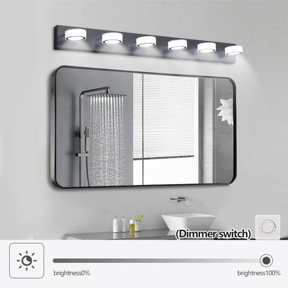 LED Modern Black 6-Light Vanity Lights Fixtures Over Mirror Bath Wall