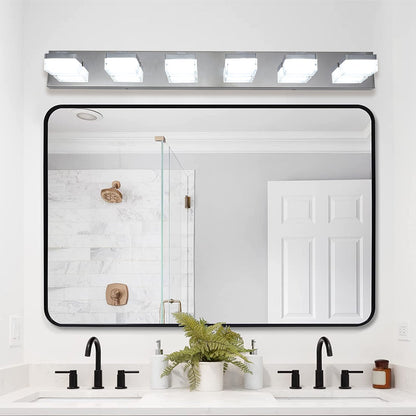 Modern 6-Light Chrome LED Vanity Mirror Light Fixture For Bathrooms