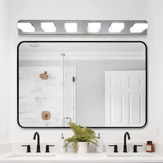 Modern 6-Light Chrome LED Vanity Mirror Light Fixture For Bathrooms