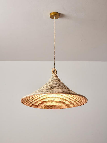 Japanese Style Chandelier Vintage Bed & Breakfast Rattan Straw Hat Chandelier