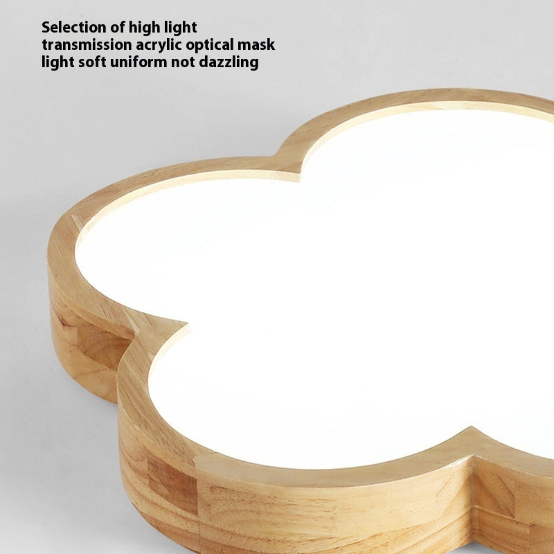 Solid Wood Ceiling Lamp Master Bedroom Simple Elegant Flowers