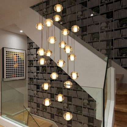 Crystal Staircase Chandelier Modern Minimalist Duplex Staircase