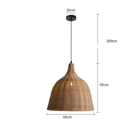 Japanese Restaurant Chandelier Bamboo Rattan Quiet Wind Zen