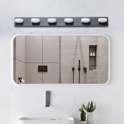 LED Modern Black 6-Light Vanity Lights Fixtures Over Mirror Bath Wall