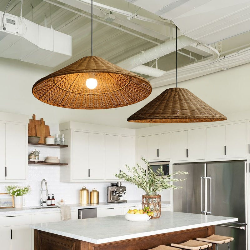 Wabi Sabi Bamboo Rattan Pendant Light