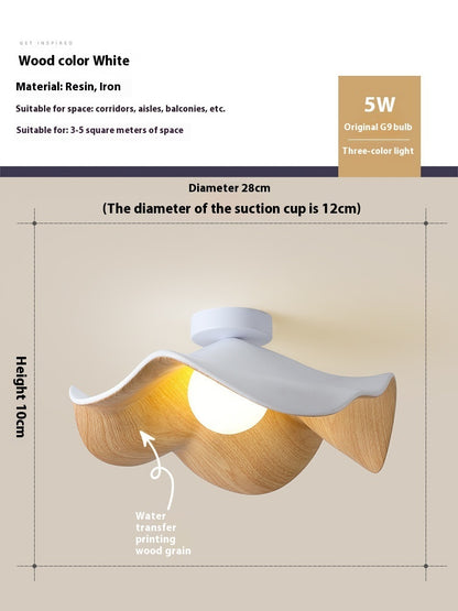 Modern Minimalist Walnut Grain Color Room Eye Protection Ceiling Lamp