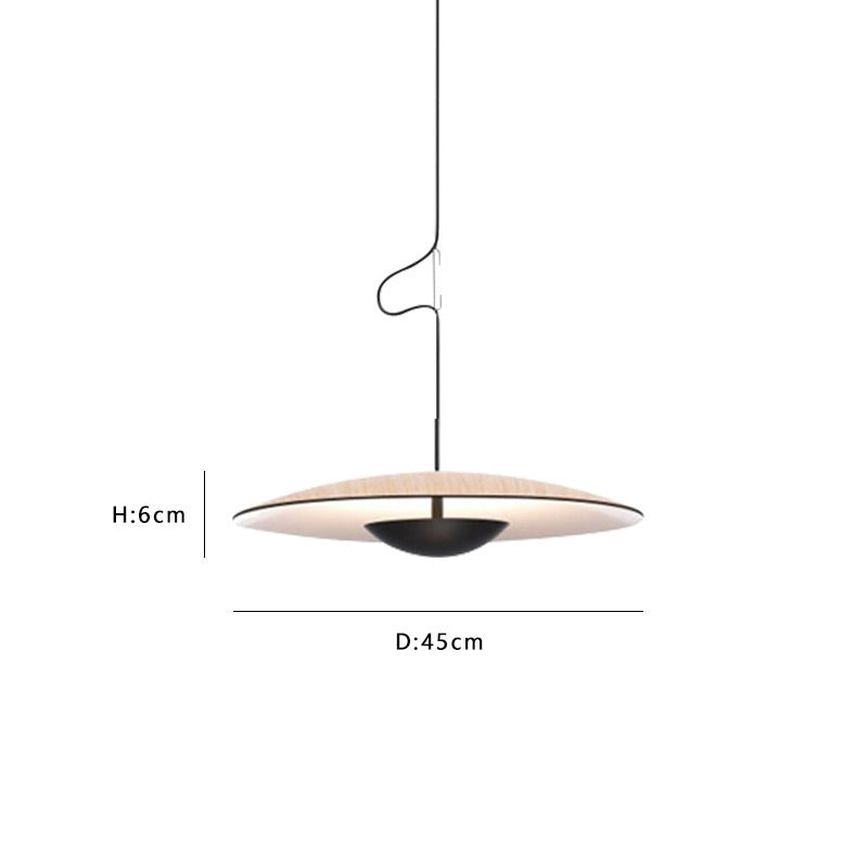 Nordic UFO Pendant Light - Wood/Black Design