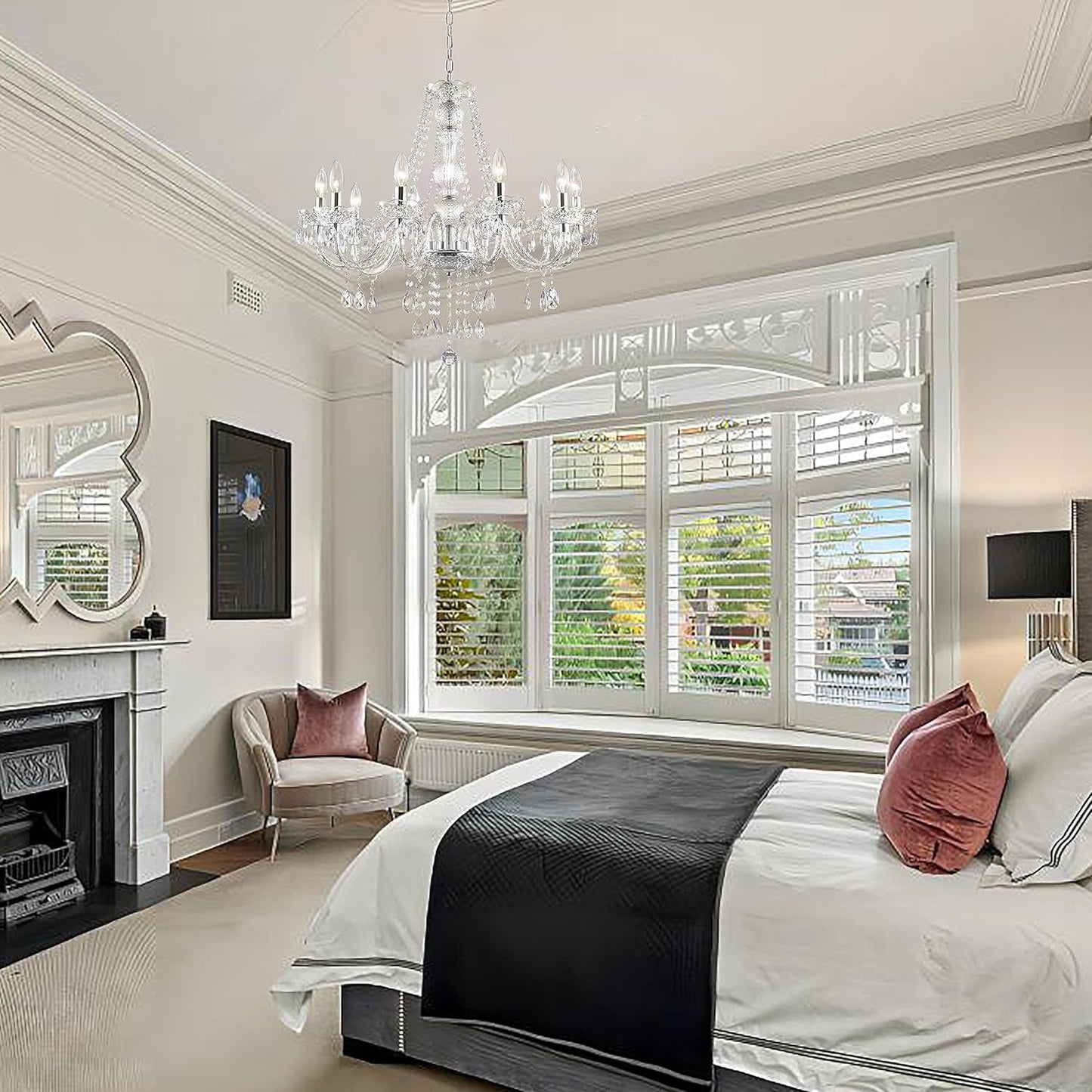 Crystal Chandeliers Clear Chandelier 25 * 27.5In 10-Light Modern