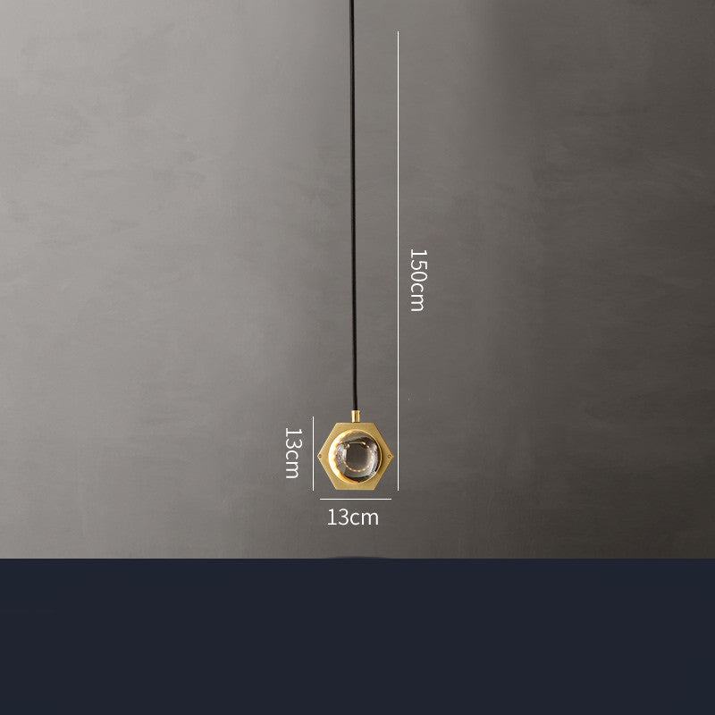 Full Copper Crystal Modern Minimalist Living Room Dining Room Chandelier